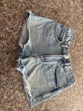 Garage Light Wash Distressed Denim Shorts